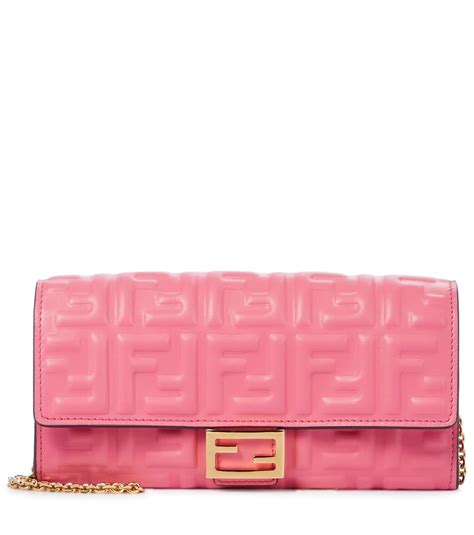 fendi pink baguette|fendi baguette leather shoulder bag.